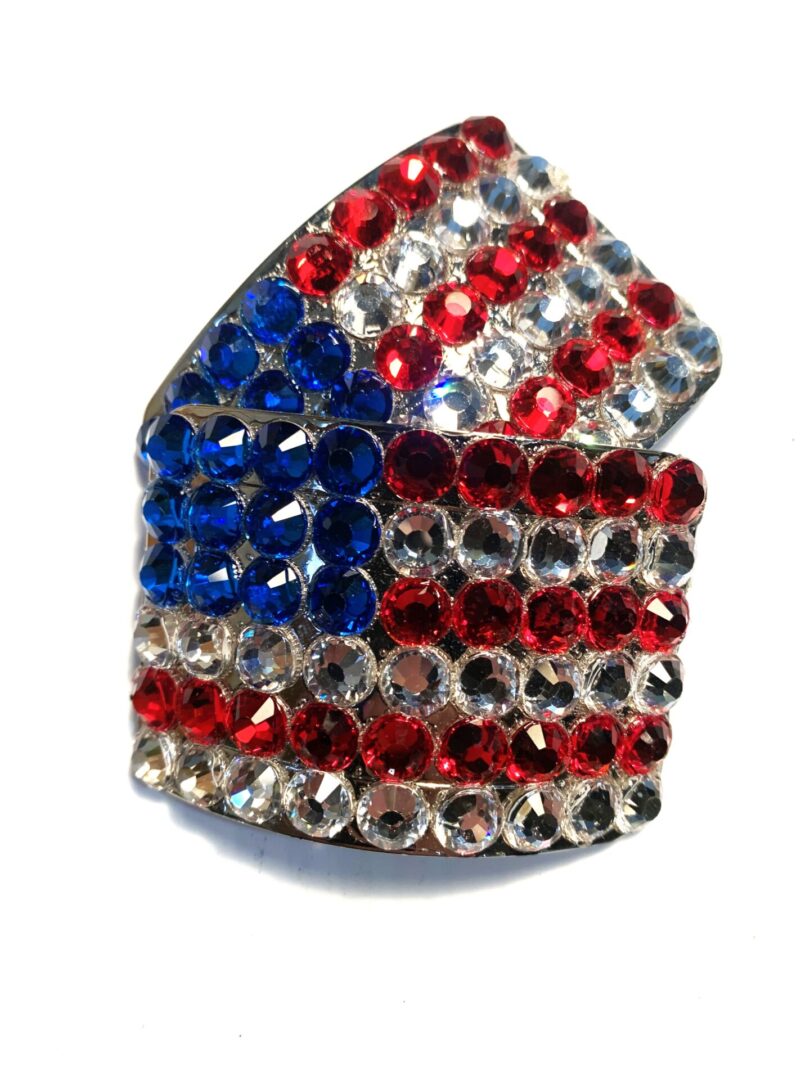 American Flag of the United States Buckles rhinestone brooch.